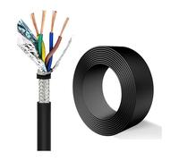 Internet Cable, 4-Core RVVSP Shielded Twisted Pair Cable 0.2-1mm² Copper Conductor PVC Jacket(65ft,4c-0.5mm2)