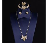 Internet celebrity bee zircon ring, earrings, necklace and diamond bee pendant, exquisite personality and sweet set