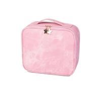 Internet Celebrity Makeup Bag with Light Mirror Large Capacity high-end Makeup Box Portable Cosmetic Storage Bag(Pink)