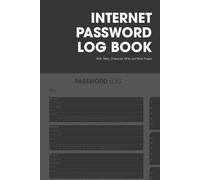 INTERNET PASSWORD LOG BOOK: Hardcover Password and Log-in Record - with Tabs, Character Hints and Note Pages - Journal/Organizer - ( 6" x 9")