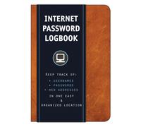 Internet Password Logbook (Cognac Leatherette) : Keep track of: usernames, passwords, web addresses in one easy & organized location