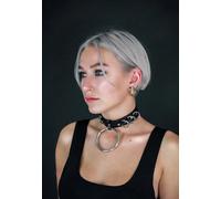 InternetXDoll - Mia Silver - Choker - black - Onesize - Metal Alloy,100% PVC,Metal Alloy Onesize