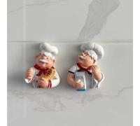 interoknack Cute Cartoon Chef Power Cord Organizer Hooks, Resin Kitchen Wall Hooks Set, Bread & Milk Design Cable Management