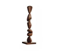 interoknack Large Abstract Walnut Wood Sculpture, Modern Organic Floor Art Decor for Hotel Lobby, Gallery, Luxury Home, Reception or Staircase