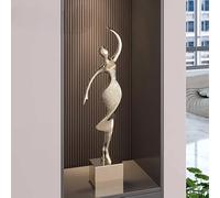 interoknack Luxury Abstract Gold Dancer Sculpture, Tall Modern Minimalist Entryway Decor, Electroplated Metallic Lady Art for Living Room Cabinet