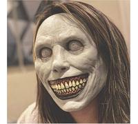 interoknack White Exorcist Horror Mask - Non-Glowing Latex Scary Face for Halloween, Jack Possessed Cosplay Prop