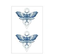 INTEROOKIE Gradual long-term color retention moth deer head butterfly waterproof herbal tattoo sticker water transfer sticker (GZ-285)