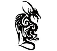 INTEROOKIE Tattoo sticker totem black dragon down mountain tiger snake animal pattern waterproof tattoo sticker simulation tattoo (TBS-8011)