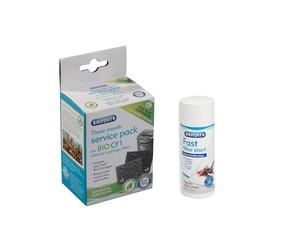 Interpet 3 Month Service Pack for the Internal Cartridge Filter CF1 (3 x Filter Cartridge, 3 x Algaway Pad) & Fast Filter Start Treatment, to Boost Aquarium Bio Filtration, 125 ml