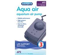 Interpet Aqua Air Oxygen Pump for Aquarium Fish Tank Aeration, Quiet, Powerful, 1 Outlet, AP2 for Aquariums 51-100 Litre