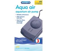 Interpet Aqua Air Oxygen Pump for Aquarium Fish Tank Aeration, Quiet, Powerful, 2 Outlets, AP3 for Aquariums 101-150 Litre