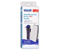 Interpet Monthly Service Kit for Interpet PF4 Mini Aquarium Power Filter Floss and Carbon Bonded Replacement Foams, Pack of 3