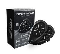 Interphone Link HD - Dual Motorcycle Headphones Stereo Earphones High Fidelity 40 mm, Driver Use - Distance 300 MT, Autonomy 20 Hours, GPS, TFT, IPX67 Waterproof
