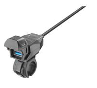 Interphone Handlebar Power Kit USB Type A Socket, black