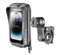 Interphone QUIKLOX Universal Waterproof Motorcycle Case up to 7 Inch with Round Handlebar Phone Holder, QUIKLOX Module System, Compatible with Quiklox Attachments