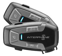 INTERPHONE U-COM6R | Double | Bluetooth Removable Motorcycle Intercom and Integrated Battery 15H autonomy, Bike to Bike 1 km, TFT and GPS compatible, waterproof, speaker 32mm, for all helmets