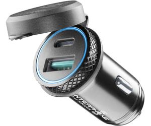 Interphone USB-A and USB-C 12V Adapter for Cigarette Lighter, black