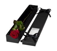 InterRose | Single Red Rose Stem presented in an extra long silk lined box with a Name a Rose keepsake