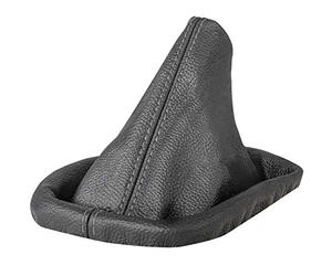 Intersale L&P A0085 Gaiter Shift Boot Gear Knob Cover Cuff genuine Leather Black Stitching Thread Grey compatible with BMW 3 series e30 for manual transmission