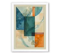Intersecting Forms Abstract Framed Wall Art Print A2 (59.4×42cm) White, Wall Decor for Living Room, Bedroom, Office & Home, Ready to Hang, Art Gift
