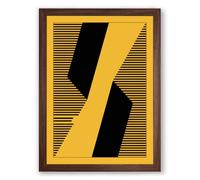 Intersecting Forms Geometric Framed Wall Art Print A4 (29.7×21cm) Walnut, Wall Decor for Living Room, Bedroom, Office & Home, Ready to Hang, Art Gift