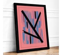 Intersecting Lines Minimalist Framed Wall Art Print A3 (42×29.7cm) Black,