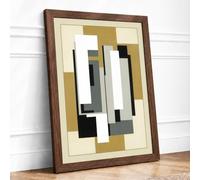 Intersecting Planes Geometric Framed Wall Art Print A2 Walnut | Ready to Hang, Premium Gi Paper, Fade-Resistant Inks, Securely Packaged, UK Made