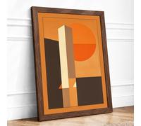 Intersections Geometric Framed Wall Art Print A2 (59.4×42cm) Walnut, Wall Decor for Living Room, Bedroom, Office & Home, Ready to Hang, Art Gift