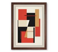 Intersections Geometric Framed Wall Art Print A3 (42×29.7cm) Walnut, Wall Decor for Living Room, Bedroom, Office & Home, Ready to Hang, Art Gift