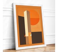 Intersections Geometric Framed Wall Art Print A3 (42×29.7cm) White, Wall Decor for Living Room, Bedroom, Office & Home, Ready to Hang, Art Gift
