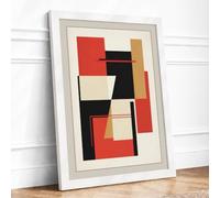 Intersections Geometric Framed Wall Art Print A3 White