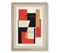 Intersections Geometric Framed Wall Art Print A4 (29.7×21cm) Oak, Wall Decor for Living Room, Bedroom, Office & Home, Ready to Hang, Art Gift
