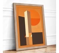 Intersections Geometric Framed Wall Art Print A4 (29.7×21cm) Oak, Wall Decor for Living Room, Bedroom, Office & Home, Ready to Hang, Art Gift