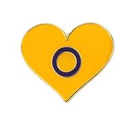 Intersex Love Heart LGBT Sexuality Flag Metal Enamel Pin Badge Lapel