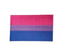 Intersex Progress Rainbow Gay Pride LGBT Iron/Sew On Embroidery Patch Flag 8cm x 5cm Rectangle Pack of 1 (Bisexual)