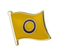 Intersex Yellow Circle Pride LGBTQ Flag Metal Enamel Pin Badge - 1.9cm x 1.6cm - Hard Enamel Queer Identity Lapel Pin for Jacket, Hat, or Bag - LGBTQIA+ Inclusive Symbol