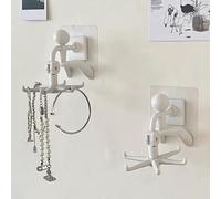 Intersnug Necklace Holder Modern Hanging Jewelry Organizer Storage Space Saving Rotating Necklace and Bracelets Holder for Closet/Door/Wall，White