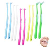 Interspace Toothbrush 10 PCS Single Tufted Toothbrushes with Cover Slim Wisdom Interdental Brushes Cluster Interspace Teeth Brush for Orthodontic Braces Detail and Sensitive Gums Deep Cleaning