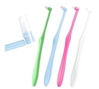 Interspace Toothbrush, Wisdom Toothbrush, Single Tufted Toothbrushes with Cover, Single Tuft Toothbrush, Small Head Toothbrush for Dental Cleaning for Sensitive Gums Deep Cleaning（4pcs）