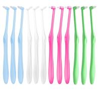 Interspace Toothbrushes, Wisdom Toothbrush, Single Tufted Toothbrushes with Cover, Single Tuft Toothbrushes, Small Head Toothbrush for Dental Cleaning for Sensitive Gums Deep Cleaning (12pcs)