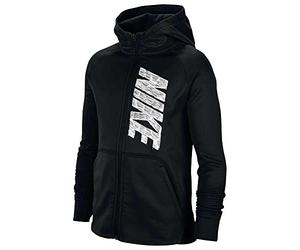 Intersport Boys' Therma Graphic Full Zip Hooded Sweatshirt, Black/White, S