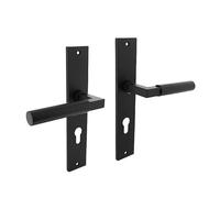 Intersteel Bau-Stil Door Handle 245x45 mm Round Zinc Alloy Matte Black with 72 mm Profile Cylinder