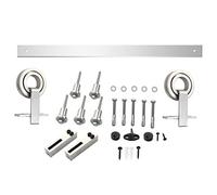 INTERSTEEL - Fitting Set for Sliding Door "Modern Top Stainless Steel" - Rail Sliding Door Fitting, Sliding Door System for Sliding Doors, Interior Doors and Wall Cabinets - 200 cm