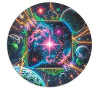 Interstellar 1000 Pieces Jigsaw Planet Universe Round Puzzle Challenge Jigsaw Puzzles Educational Art for Adults & Kids 1000pcs (67.5x67.5cm)