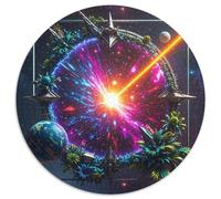 Interstellar 1000 Pieces Jigsaw Planet Universe Round Puzzle Challenge Jigsaw Puzzles for Adults for Adults & Kids 1000pcs (67.5x67.5cm)