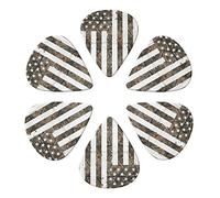 Interstellar American flag Camouflage 6 Pack Guitar Picks with Organizer Storage Box, Thin-Medium-Heavy Picks Handmade Plectrums Guitar Plectrums Bass Ukulele Picks Acoustic Guitar Lovers Gift