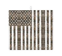 Interstellar American Flag Camouflage Print Microfiber Dish Drying Mat,Absorbent Quick Dry Kitchen Counter Mat,Non Slip Foldable Drainer Pad