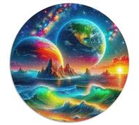 Interstellar Ocean 1000 Pieces Jigsaw Science Fiction Round Puzzle for Adults And Kids Colorful Unique Challenge Games Scene Creative 1000pcs (67.5x67.5cm)