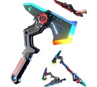 Interstellar Spark Battle Blade Dual Mode LED Light Blade, Battle Axe Transforming Sci-Fi Toy, One Button Switching, Combine Design, Mist Effect, Rechargeable (Red)