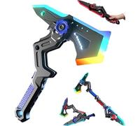 Interstellar Spark Battle Blade Dual Mode LED Light Blade, Battle Axe Transforming Sci-Fi Toy, One Button Switching, Combine Design, Mist Effect, Rechargeable (Blue)